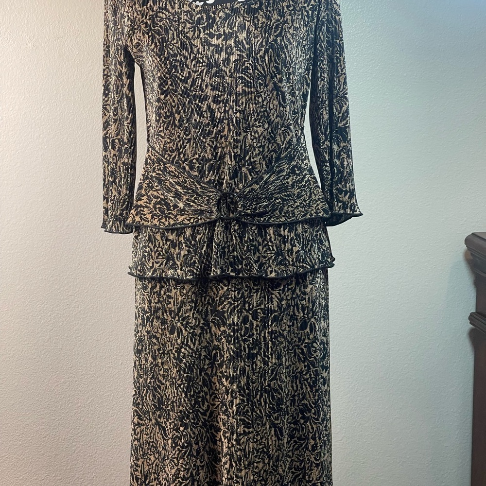 Vintage Connected Apparel Black Gold Beaded Sequin Dress Size 8 Evening Y2K 90’s - Picture 9 of 9